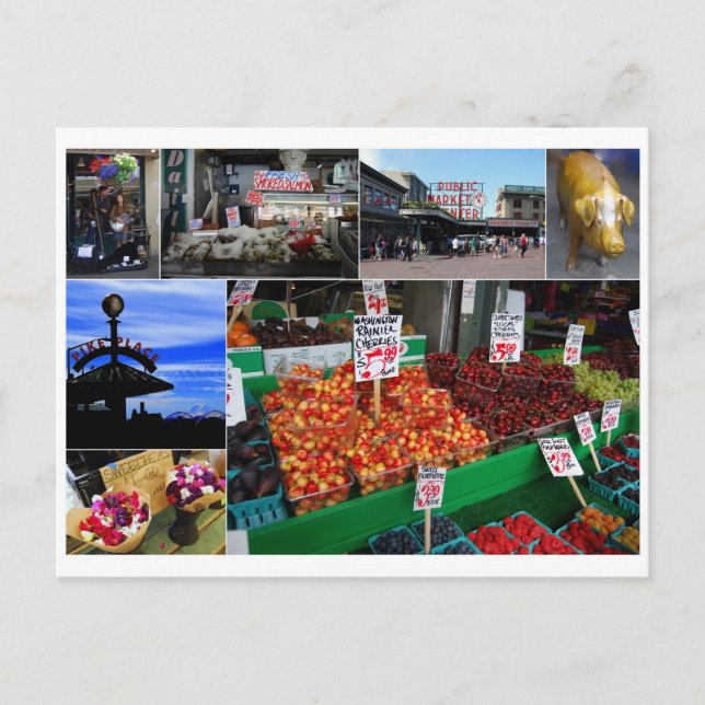 Pike Place Market, Seattle Postcard (Front)