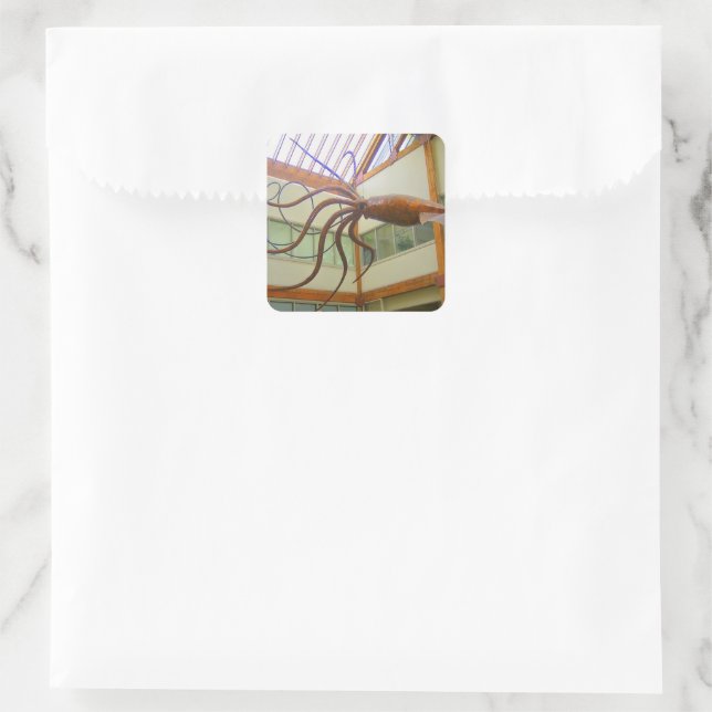 Pike Place Public Market Giant Squid Seattle, WA Square Sticker (Bag)