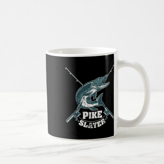 Pike Slayer Fishing Fisherman Northern Pike  Coffee Mug (Right)