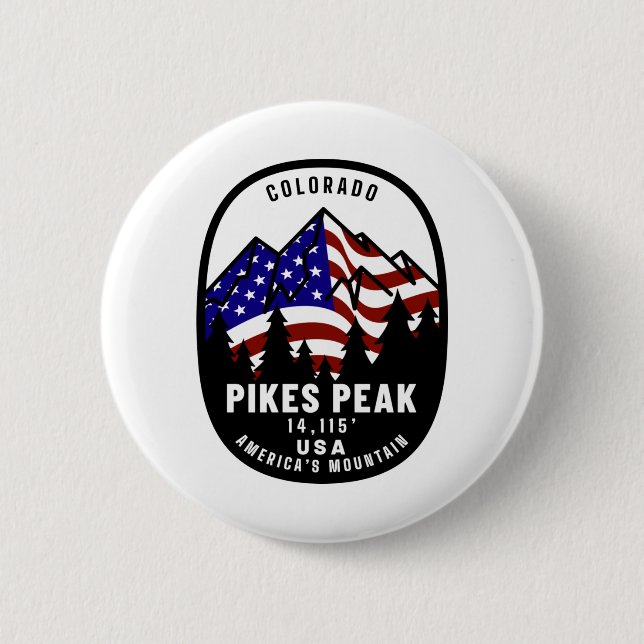 Pikes Peak Americas Mountain 2 Inch Round Button (Front)