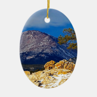 Pikes Peak and Lone Tree Ceramic Ornament