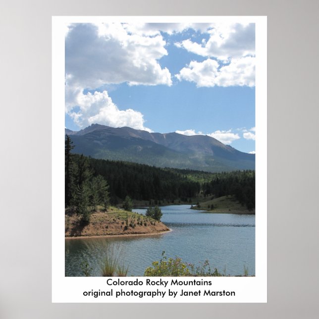 Pikes Peak at Catamount Reservoir, Colorado Poster (Front)