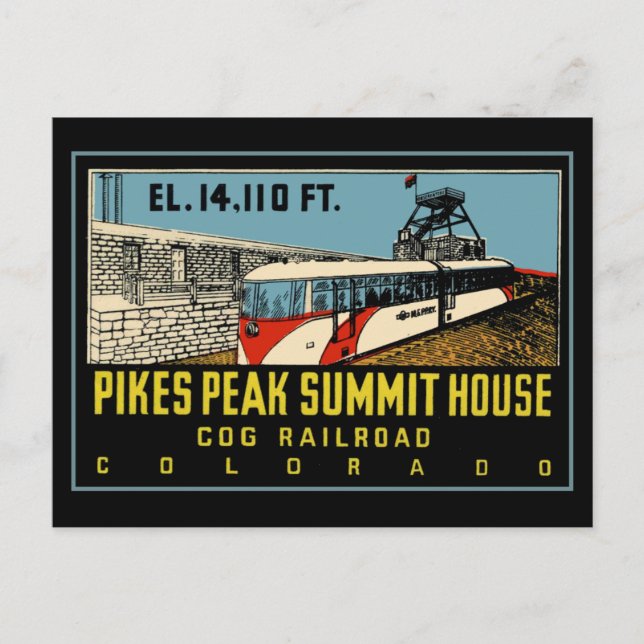 Pikes Peak COG Railway Postcard (Front)