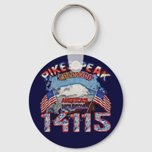 Pikes Peak Colorado America's Mountain 14115 Keychain