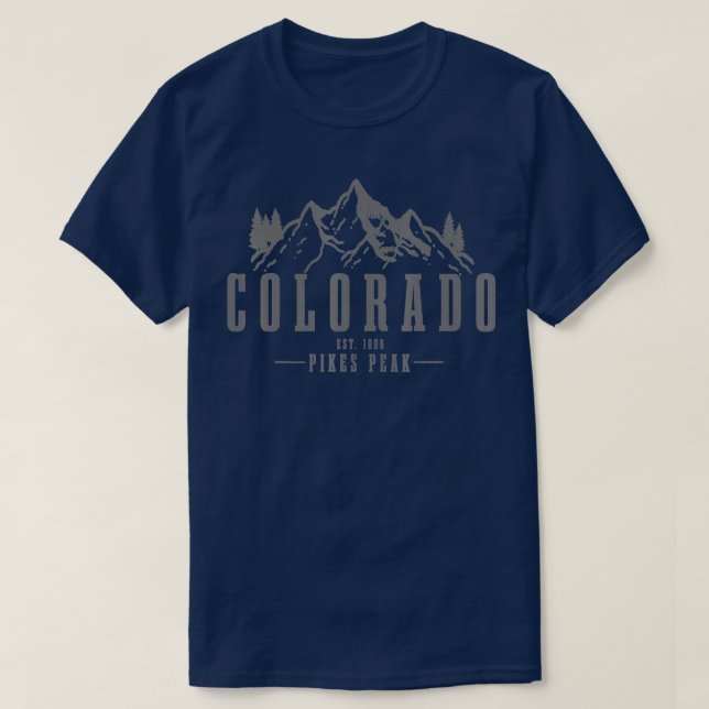 Pikes Peak Colorado Est  T-Shirt (Design Front)