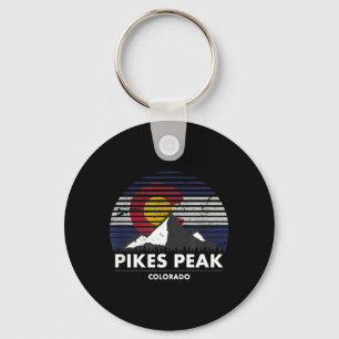Pikes Peak Colorado Flag - Mountain Adventure Keychain