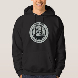 Pikes Peak Colorado Hiking Skiing Travel Hoodie