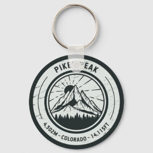 Pikes Peak Colorado Hiking Skiing Travel  Keychain