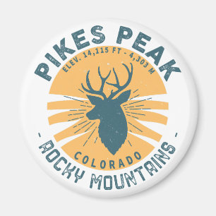 Pikes Peak Colorado Hiking Skiing Travel Magnet