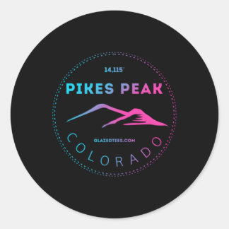 Pikes Peak Colorado Mountain Adventure Classic Round Sticker