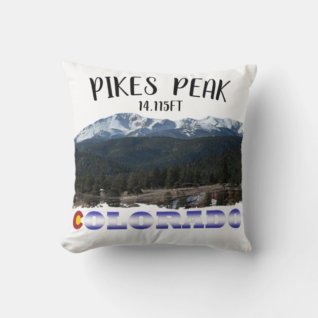 Pikes Peak Colorado Throw Pillow (Front)