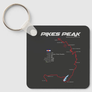 Pikes Peak Colorado USA Route 01 Keychain