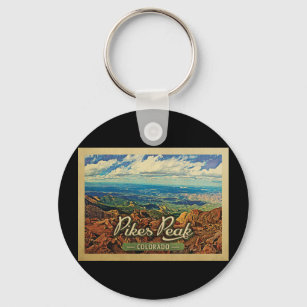 Pikes Peak Colorado Vintage Travel Keychain
