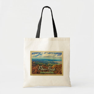 Pikes Peak Colorado Vintage Travel Tote Bag