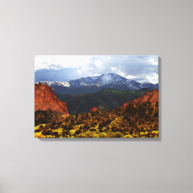 Pikes Peak from Garden of the Gods Canvas Print (Front)