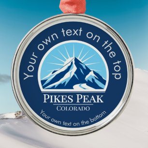 Pikes Peak Mountain Colorado medal Metal Ornament