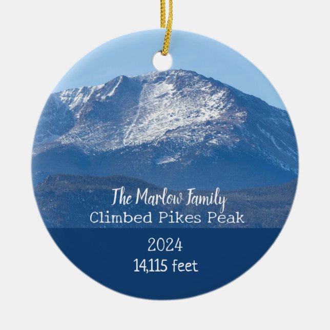 Pikes Peak Personalized Ornament (Front)