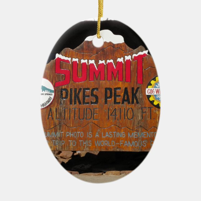 Pike's Peak Summit, Colorado Ceramic Ornament (Front)