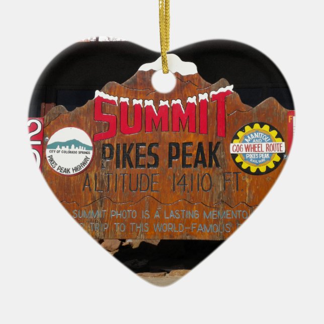 Pike's Peak Summit, Colorado Ceramic Ornament (Front)