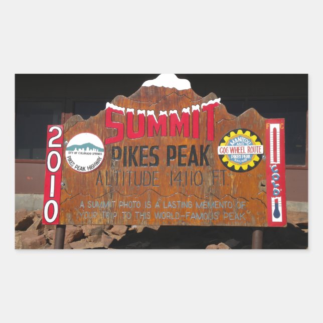 Pike's Peak Summit, Colorado Sticker (Front)