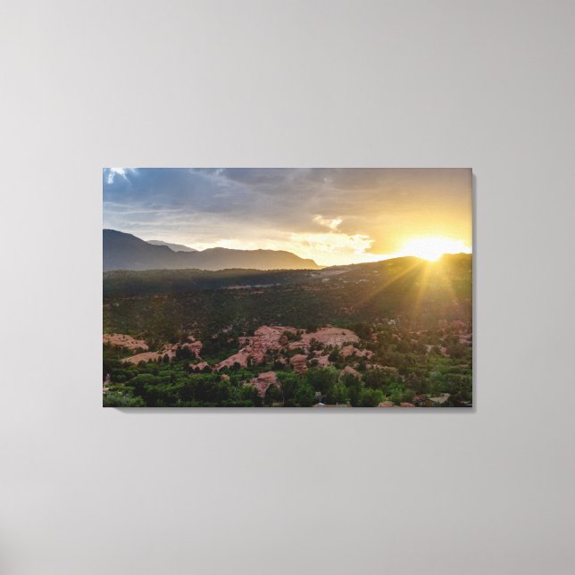 Pikes Peak Sunset Haze Canvas Print (Front)