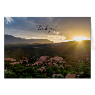 Pikes Peak Sunset Haze Thank You Card