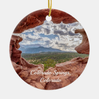 Pikes Peak Through A Hole Souvenir Ornament