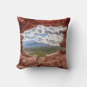 Pikes Peak Through A Rock Hole Throw Pillow