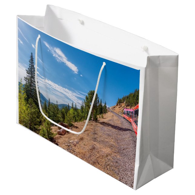 Pikes Peak Trai Ride Large Gift Bag (Front Angled)