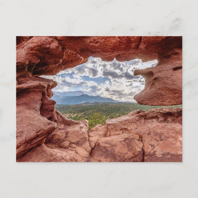 Pikes Peek Through A Rock Hole Postcard (Front)