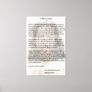 Pilate Letter to Caesar Describing Jesus Christ Canvas Print