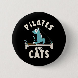 Pilates And Cats Yoga Pose Relaxation 2 Inch Round Button