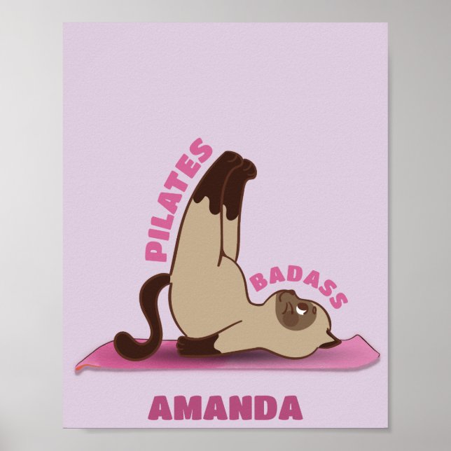 Pilates Badass entraînement Kitty Cat Poster (Devant)