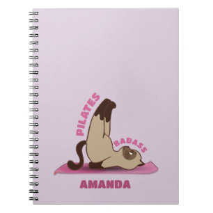 Pilates Badass Workout Kitty Cat Notebook