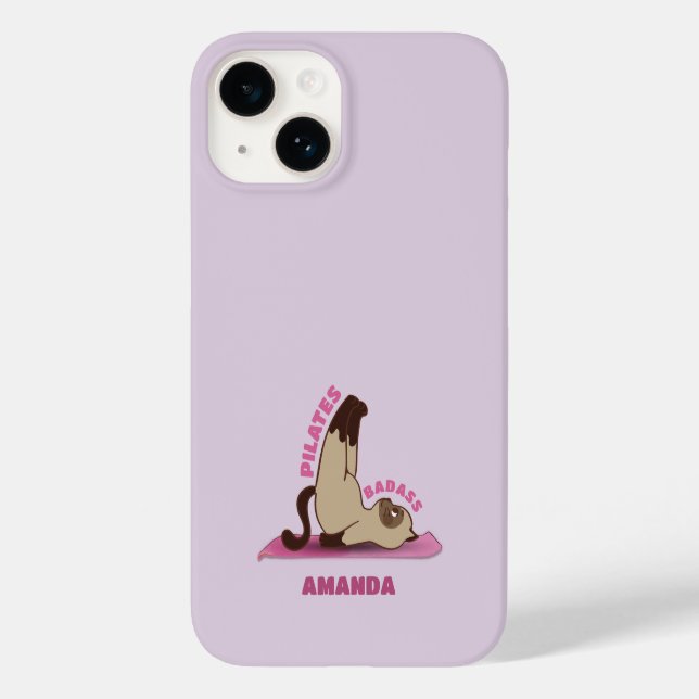 Pilates Badass Workout Kitty Cat Phone Case (Back)