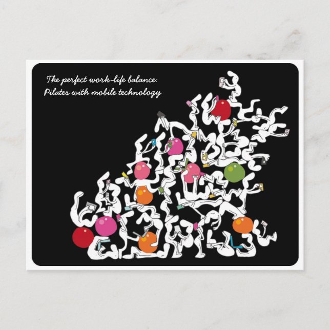 Pilates + carte postale de la technologie de poche (Devant)