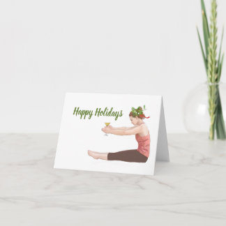 Pilates Christmas Card with cocktail