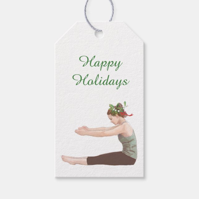 Pilates Christmas Gift Tag Spine Stretch (Front)