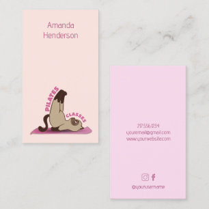 Pilates Classes Workout Kitty Cat Business Card