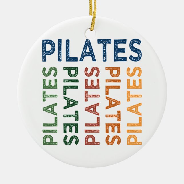 Pilates Cute Colourful Ceramic Ornament (Front)
