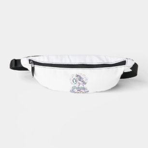 Pilates de licorne et poussière de fée sur fond bl