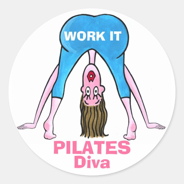 PILATES Diva Classic Round Sticker (Front)
