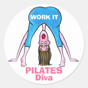 PILATES Diva Classic Round Sticker