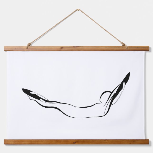 Pilates Double Leg Stretch Pose - Mat Hanging Tapestry (Front)