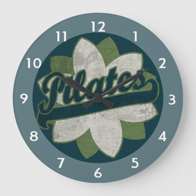 Pilates Flower Large Clock (Front)