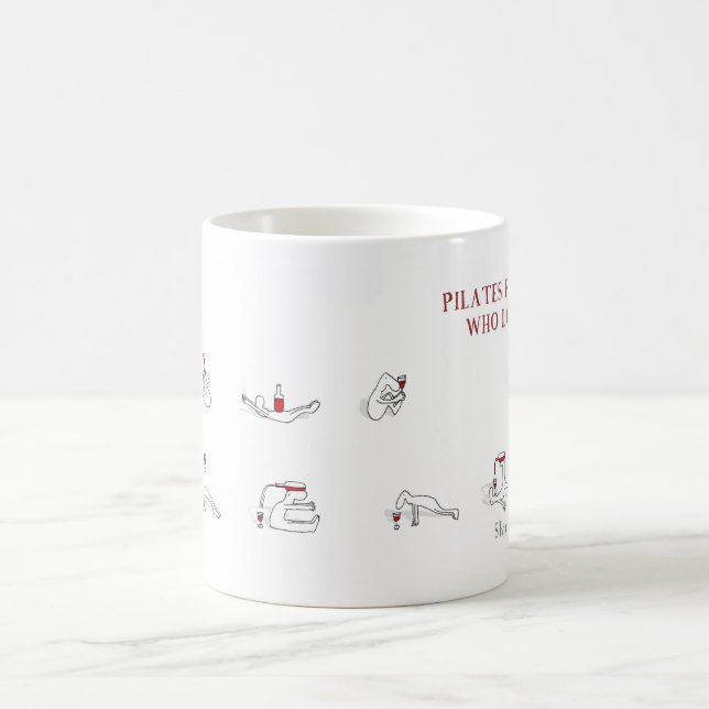 Pilates for people who love wine Harold's Planet Coffee Mug (Center)