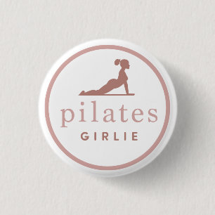 Pilates Girlie 1 Inch Round Button