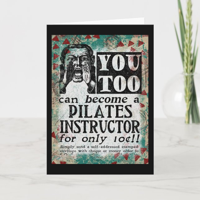 Pilates Instructeur Carte de voeux - Funny Retro (Devant)