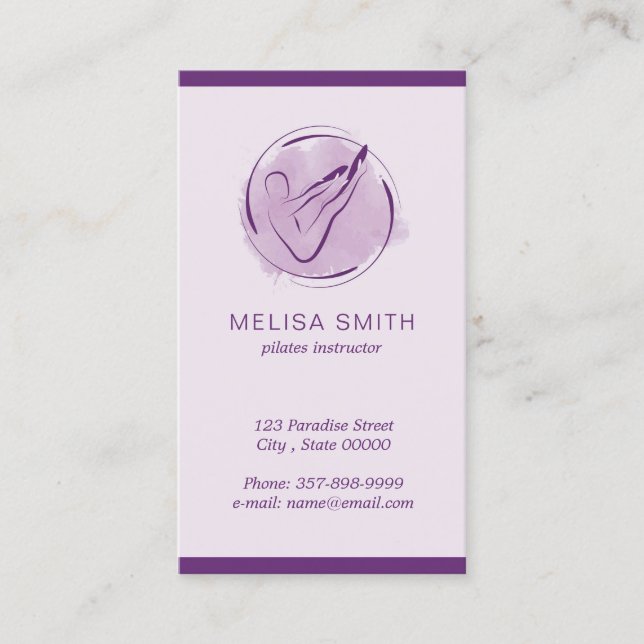 Pilates instructor business card (Front)
