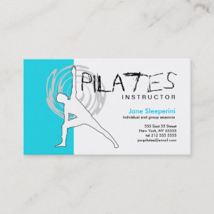 Pilates Instructor Business Card Blue